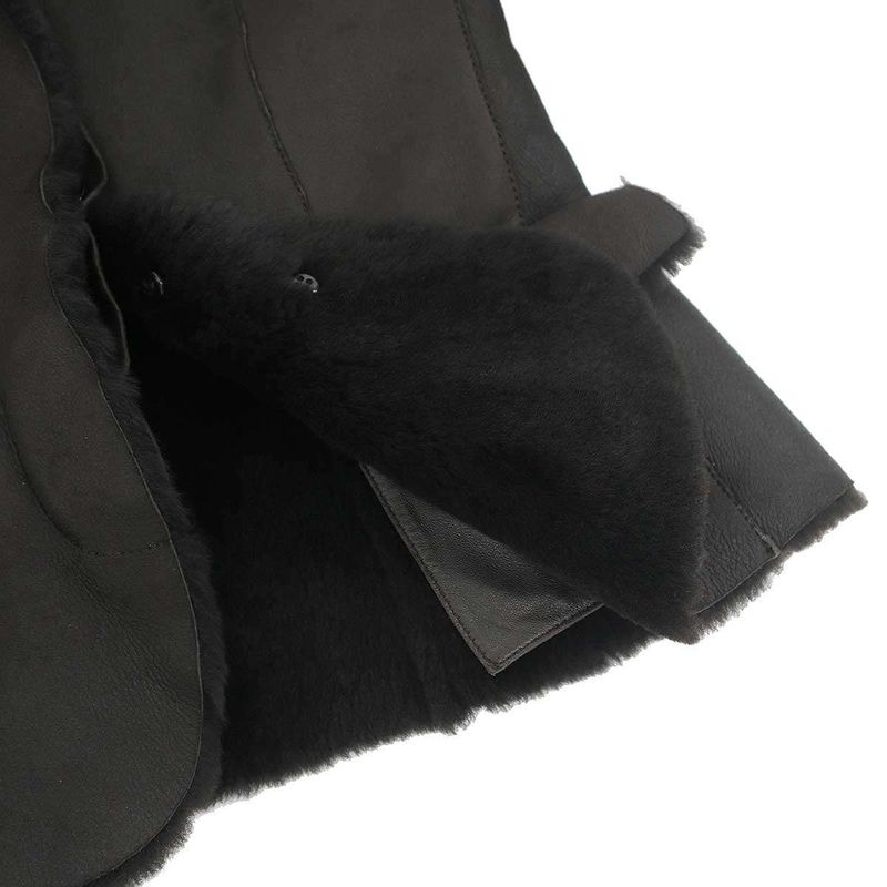 Gucci Mouton Leather Jacket Brown 38