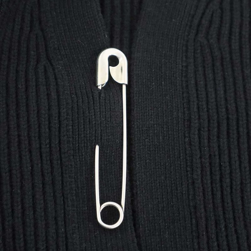 Balenciaga Safety Pin Wool Knit Cardigan Black