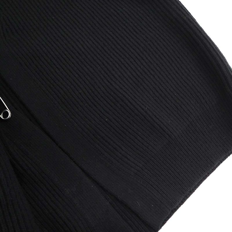 Balenciaga Safety Pin Wool Knit Cardigan Black