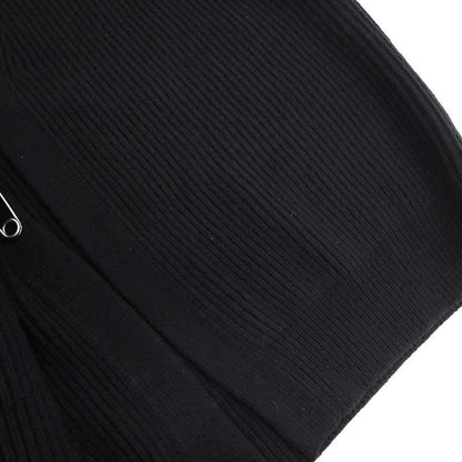 Balenciaga Safety Pin Wool Knit Cardigan Black