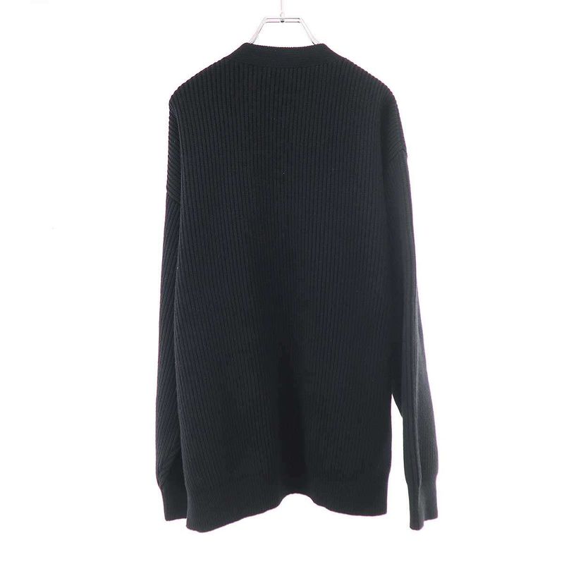 Balenciaga Safety Pin Wool Knit Cardigan Black