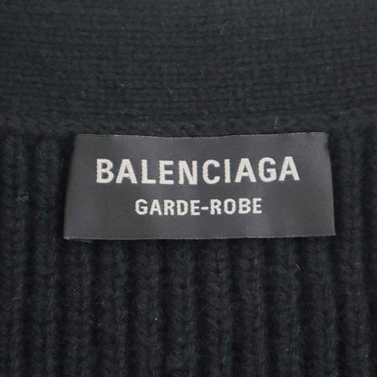Balenciaga Safety Pin Wool Knit Cardigan Black
