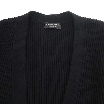 Balenciaga Safety Pin Wool Knit Cardigan Black
