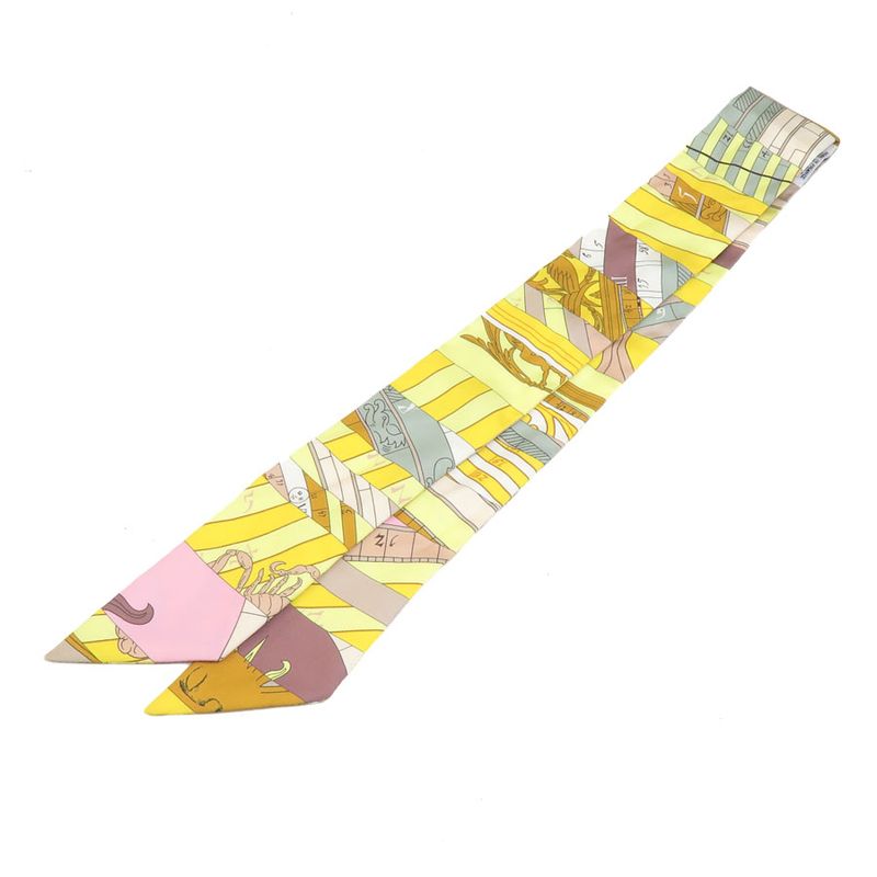 Hermes Twill Scarf Scarves Yellow