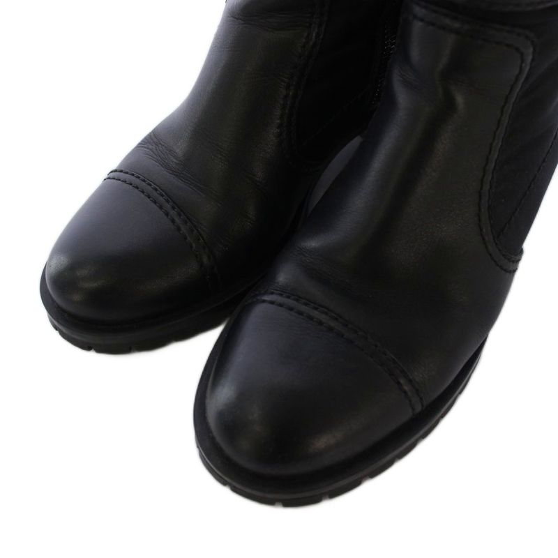 Prada Short Boots Belt Leather 36 Black