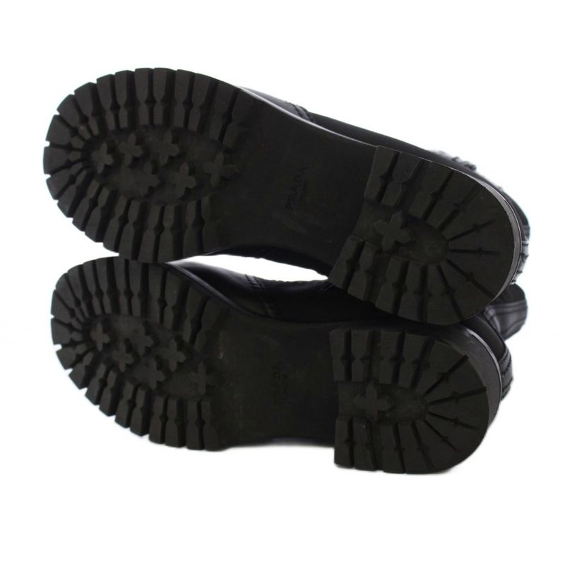 Prada Short Boots Belt Leather 36 Black