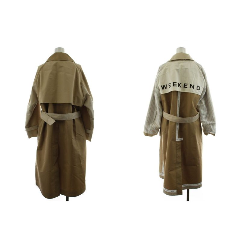 Max Mara Weekend Line Canasta Reversible Technical Trench Coat Long Length Logo