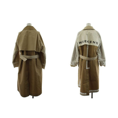 Max Mara Weekend Line Canasta Reversible Technical Trench Coat Long Length Logo
