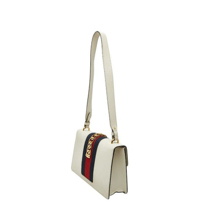 Gucci Sherry Line Sylvie Shoulder Bag White Multicolor Leather