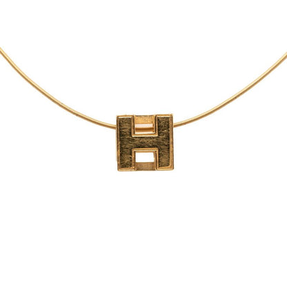 Hermes Cage de Ash Cube Necklace Gold Plated