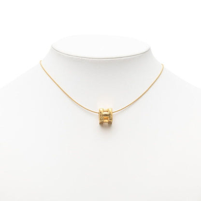Hermes Cage de Ash Cube Necklace Gold Plated