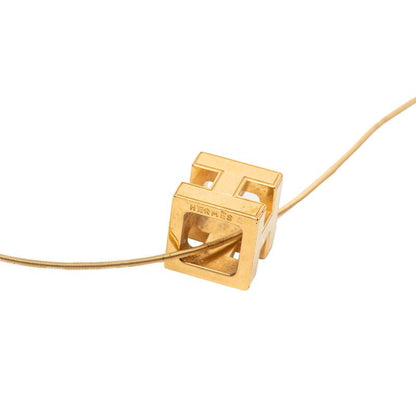 Hermes Cage de Ash Cube Necklace Gold Plated