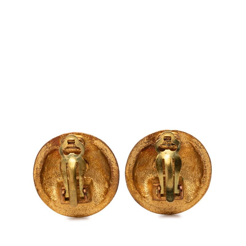 Chanel CC Logo Earrings Gold Plated