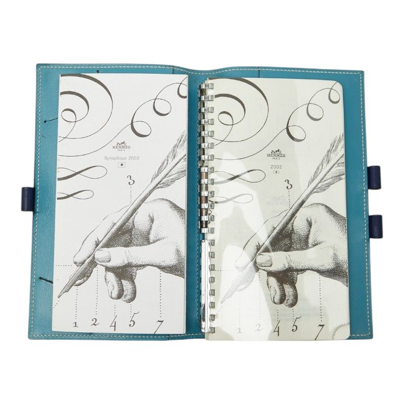 Hermes Agenda Vision Notebook Cover Blue Light Box Calf