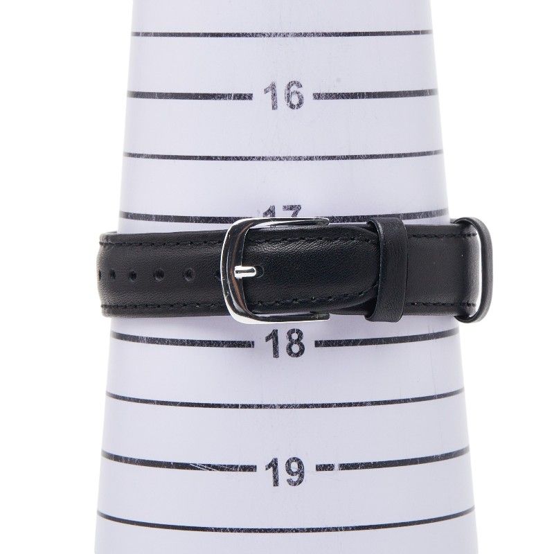 Tiffany & Co Atlas Watch Silver Black Leather