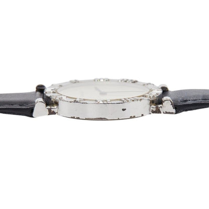 Tiffany & Co Atlas Watch Silver Black Leather