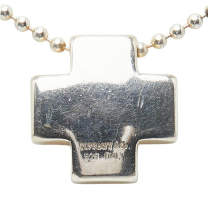 Tiffany & Co Roman Cross Ball Chain Pendant Necklace Silver