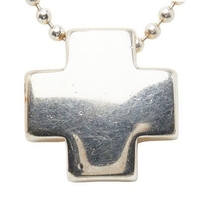 Tiffany & Co Roman Cross Ball Chain Pendant Necklace Silver