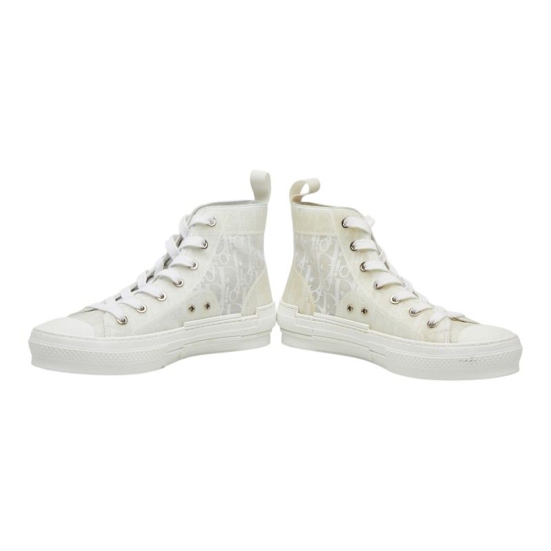 Dior Oblique League High Top Sneakers Cut 37 White Technical Fabric