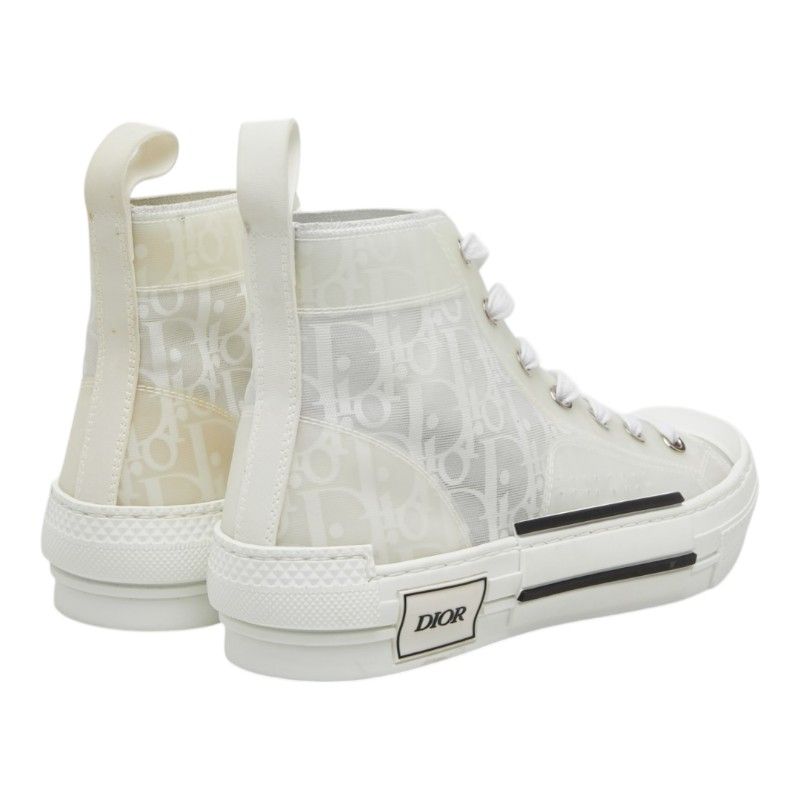 Dior Oblique League High Top Sneakers Cut 37 White Technical Fabric
