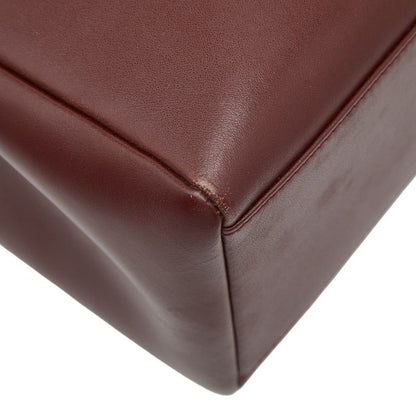 Cartier Must Line Turnlock Crossbody Shoulder Bag Wine Red Gold Leather