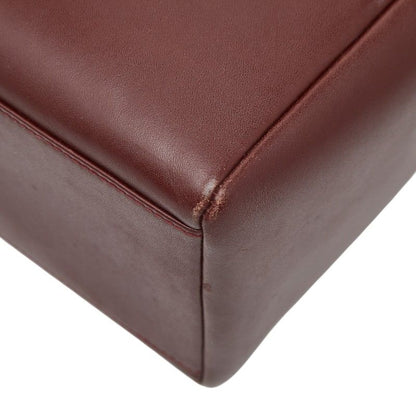 Cartier Must Line Turnlock Crossbody Shoulder Bag Wine Red Gold Leather