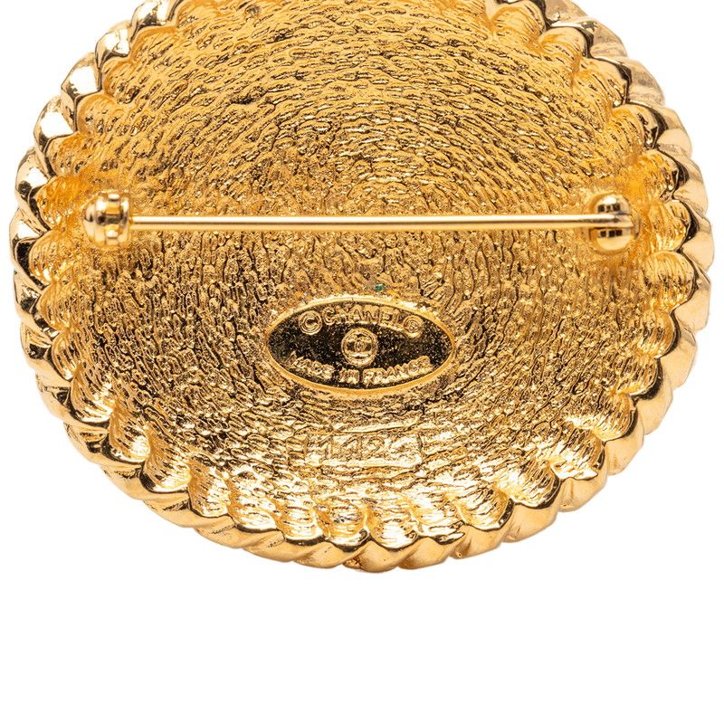 Chanel CC Logo Night Riding Brooch Gold Plated
