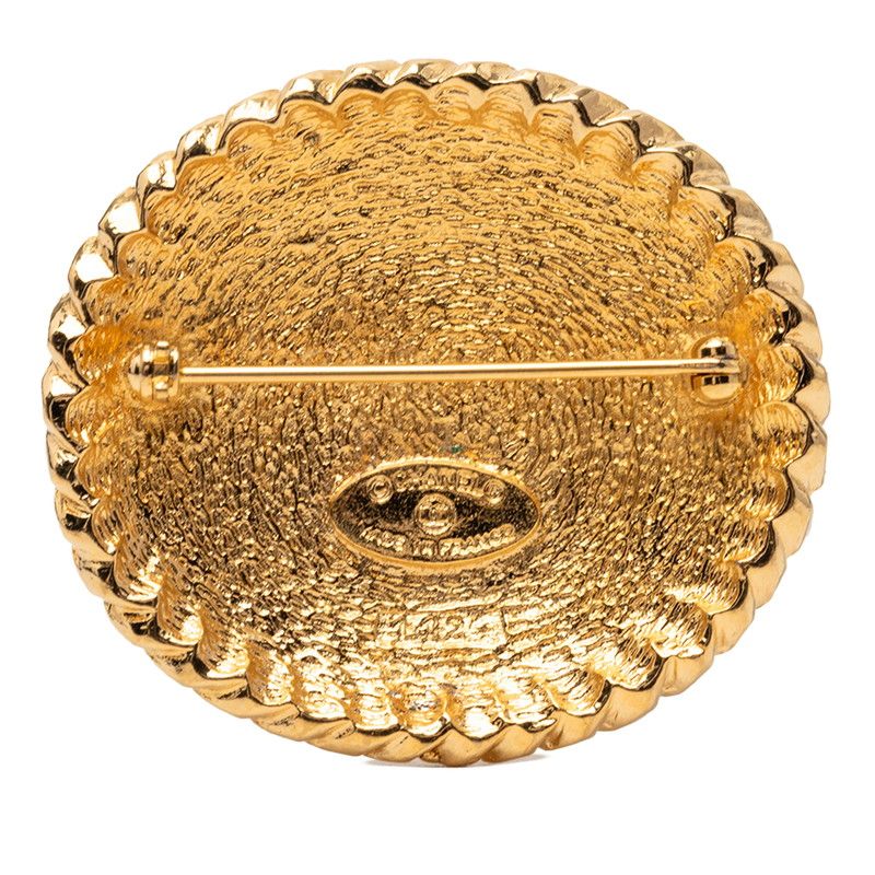 Chanel CC Logo Night Riding Brooch Gold Plated