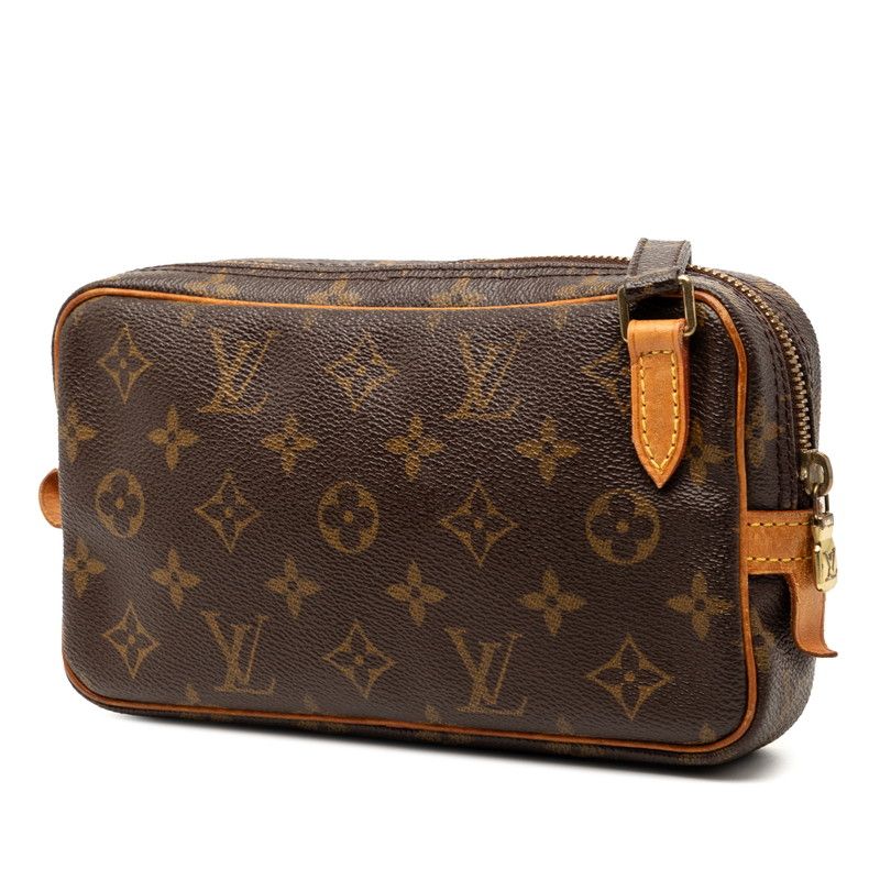 Louis Vuitton Monogram Pochette Marli Bandouliere Crossbody Shoulder Bag Brown
