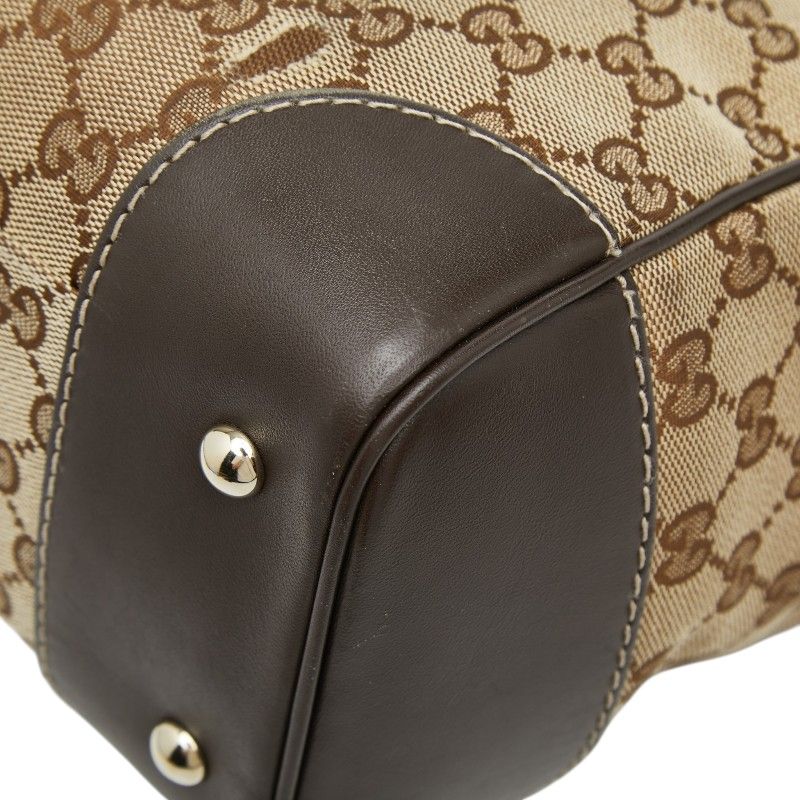 Gucci GG Canvas Sherry Line Mayfair Tote Beige Brown