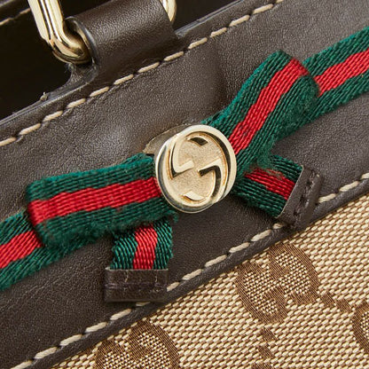 Gucci GG Canvas Sherry Line Mayfair Tote Beige Brown