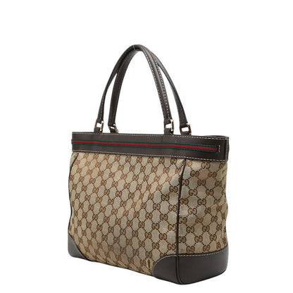 Gucci GG Canvas Sherry Line Mayfair Tote Beige Brown