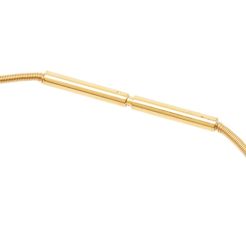 Hermes Cage Ash Cube Necklace Gold Beige Plated