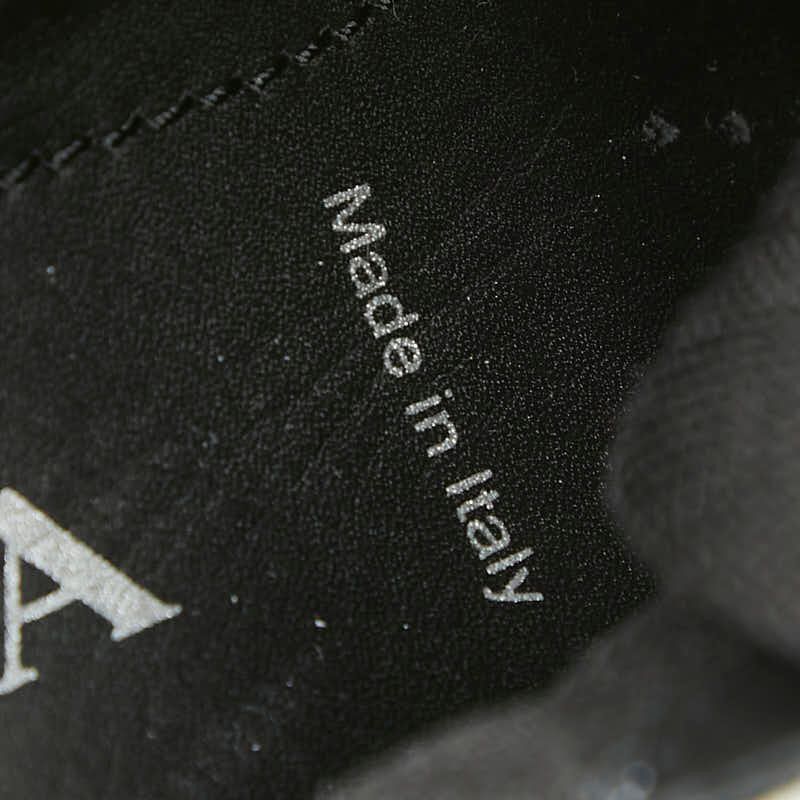 Prada Pegasus High Cut Sneakers Platform Black White Silver Rubber Nylon