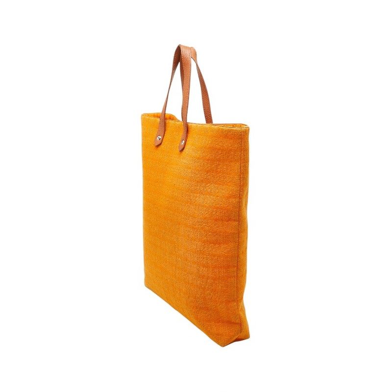 Hermes Amedaba Diago GM Tote Orange Wool Cotton