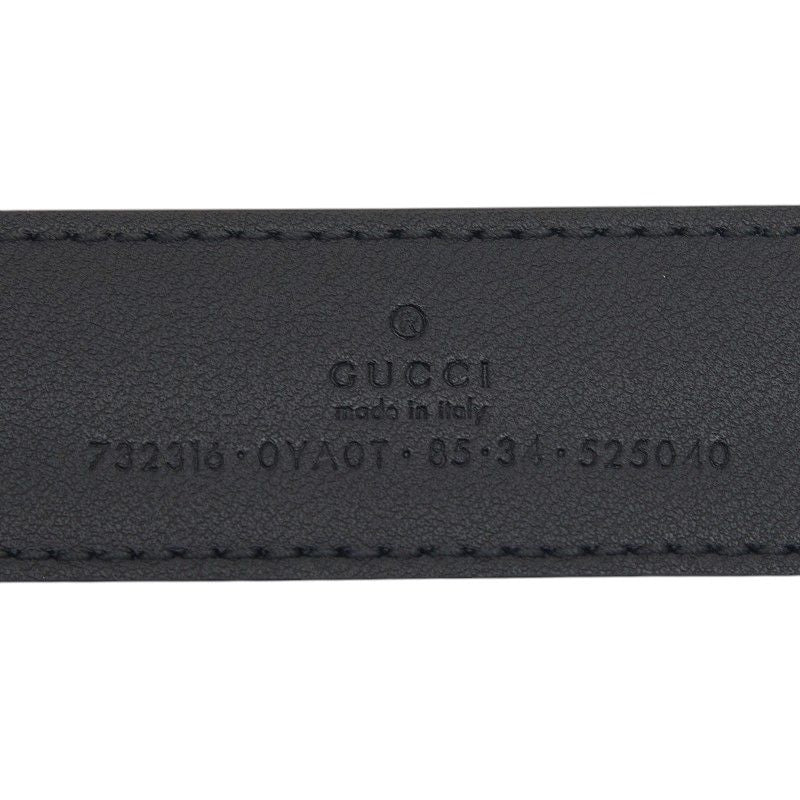 Gucci Plain Belt 85 34 Black Gold Calf