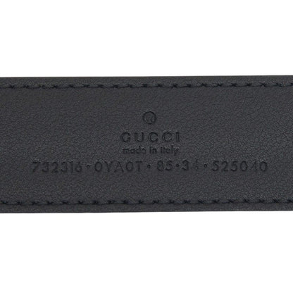 Gucci Plain Belt 85 34 Black Gold Calf