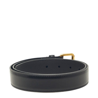 Gucci Plain Belt 85 34 Black Gold Calf