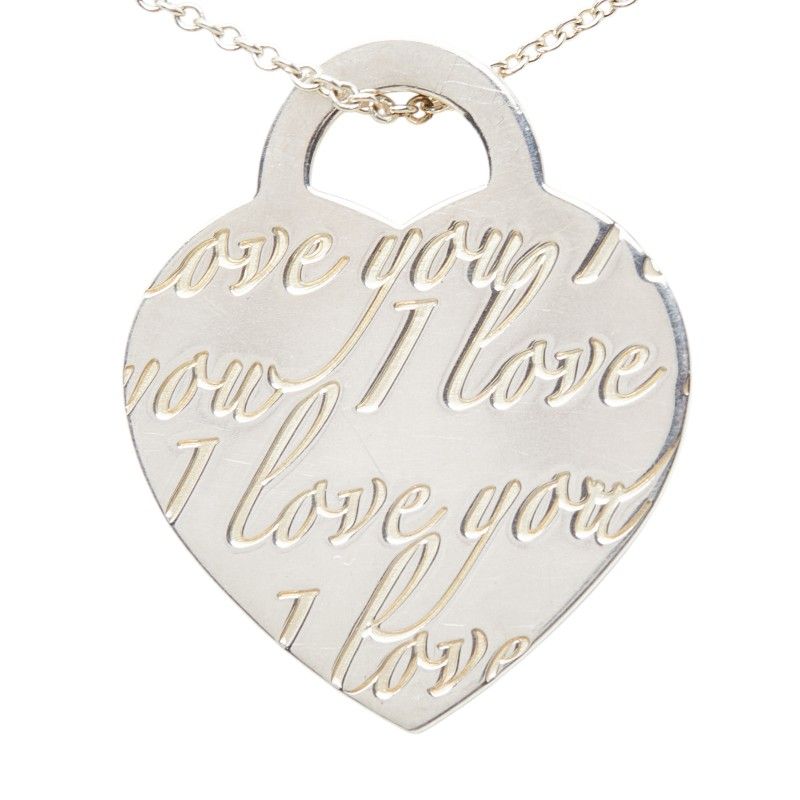 Tiffany & Co Notes Heart Tag Pendant Necklace Silver