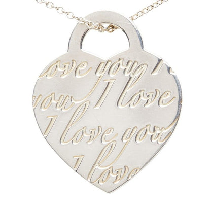Tiffany & Co Notes Heart Tag Pendant Necklace Silver