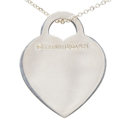 Tiffany & Co Notes Heart Tag Pendant Necklace Silver
