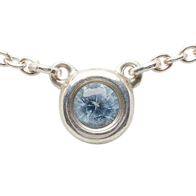 Tiffany & Co by the Yard Aquamarine Pendant Necklace Silver
