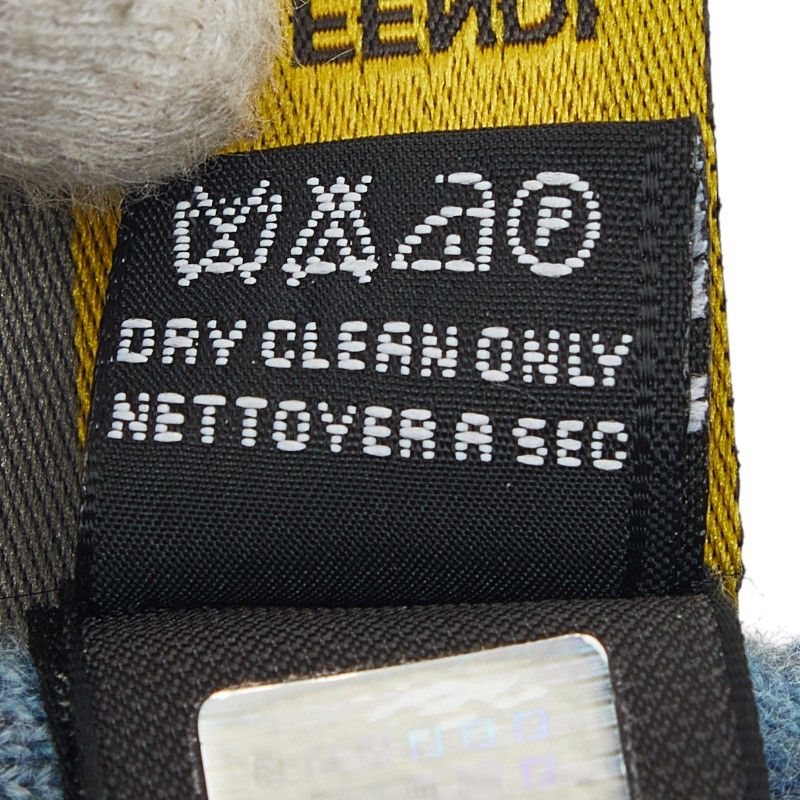 Fendi Zucca Fflogo Scarf Navy Wool
