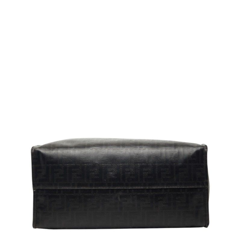Fendi Mania Zucca Fila Collaboration Tote Black Leather Wool