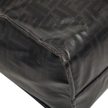 Fendi Mania Zucca Fila Collaboration Tote Black Leather Wool
