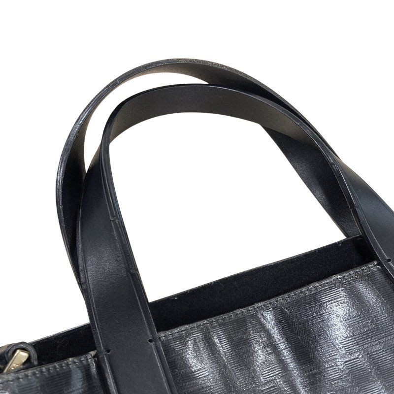 Fendi Mania Zucca Fila Collaboration Tote Black Leather Wool