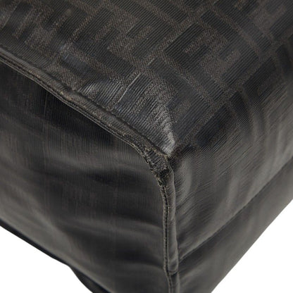 Fendi Mania Zucca Fila Collaboration Tote Black Leather Wool