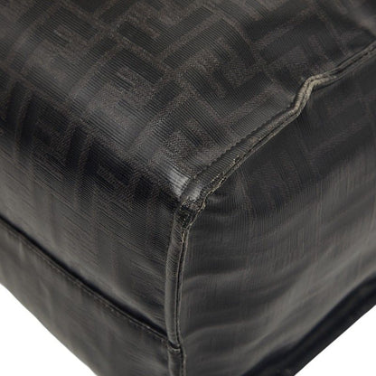 Fendi Mania Zucca Fila Collaboration Tote Black Leather Wool