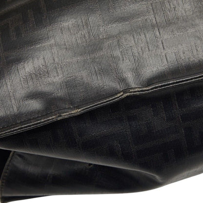 Fendi Mania Zucca Fila Collaboration Tote Black Leather Wool