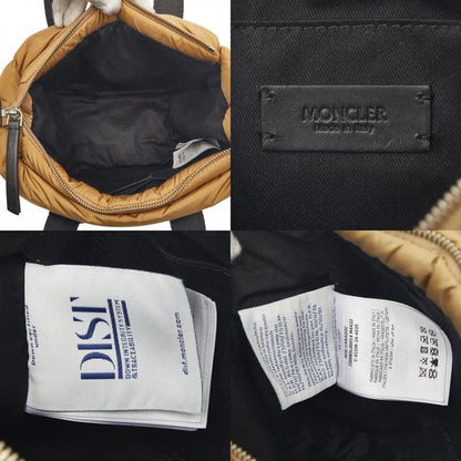 Moncler Mini Caradoc Crossbody Shoulder Bag 2-Way Beige Nylon Leather